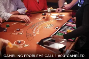 奢华赌场大厅内闪烁的霓虹灯和轮盘。